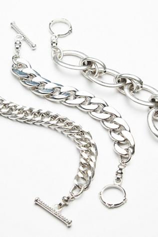 Free People Womens Heavy Metal Bracelet Set