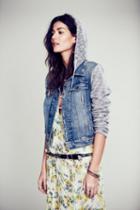 Fp Collection Womens Knit Hooded Denim Jkt