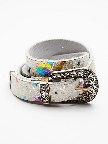 Free People Animal Print Leather Belt