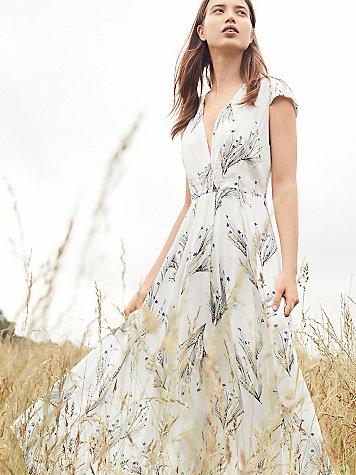 Printed Retro Midi Dress By Free People