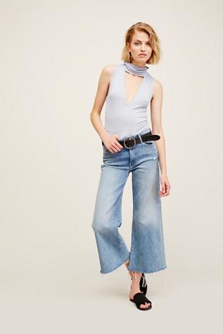 Mother Womens Frayed Roller Crop