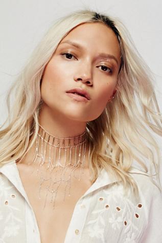 Free People Womens Good Vibes Chain Collar