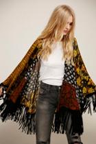 Free People Womens Ever After Fringe Kimono
