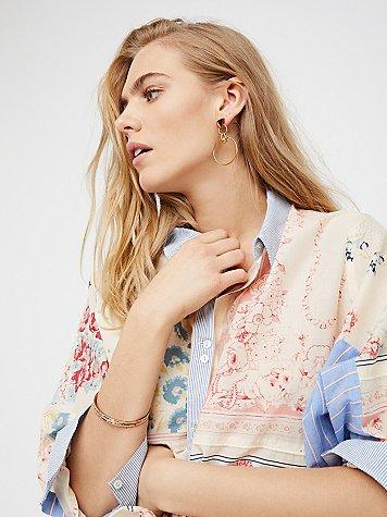 Kp Mixed Print Buttondown By Free People