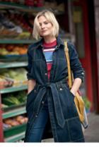 Fp Collection Womens Structured Belted Denim