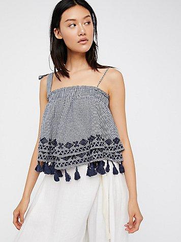 Embroidered Gingham Tube By Free People