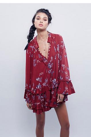 Free People Womens Clover Field Printed Tuni