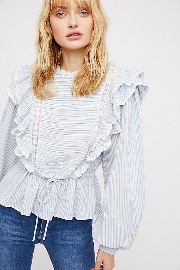 Pretty Pretty Pintuck Blouse By Free People