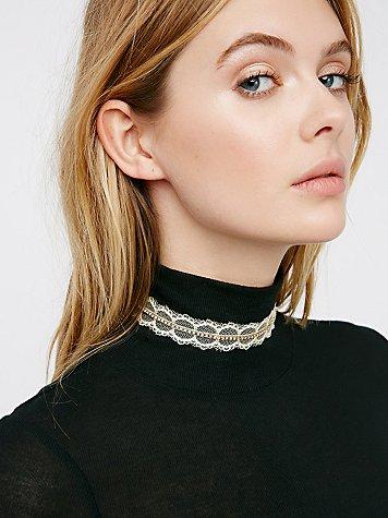 Free People Stoned Lace Choker