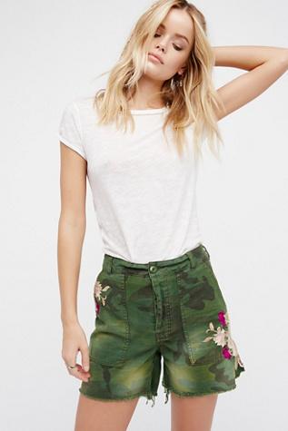 Free People Womens Embroidered Scout Short
