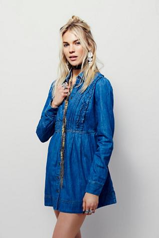 Free People Womens Hide & Seek Ruffle Tunic
