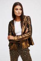Free People Womens Sequin Hooded Jacket