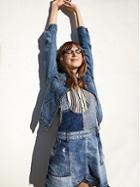 Free People Patchwork Blues One Piece Mini