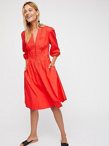 Summer Winds Midi Dress By Free People