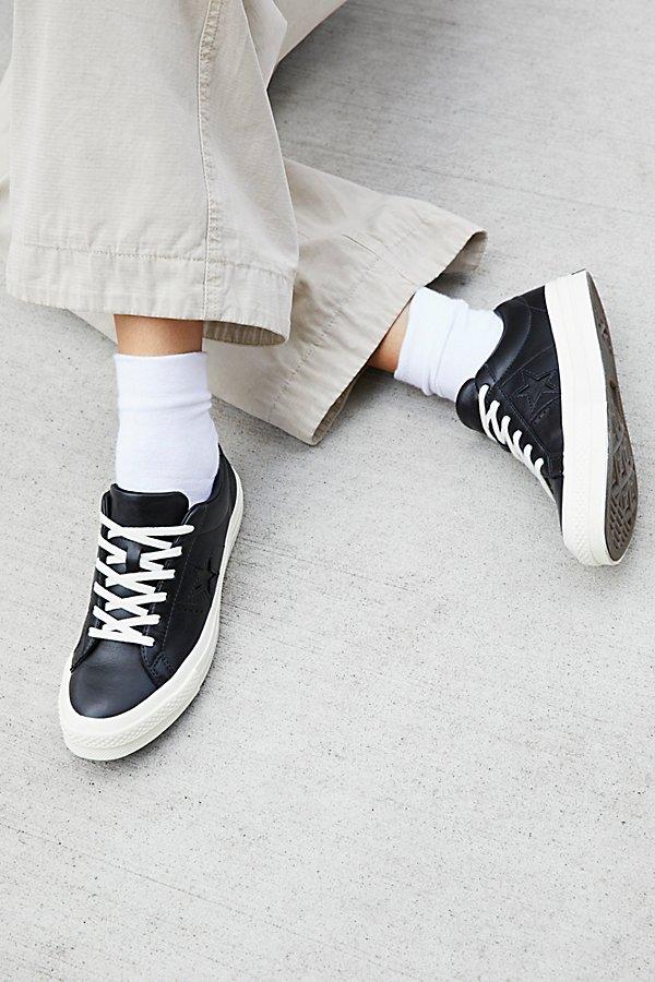 Premium Leather Low Top Sneakers By Converse At Free People