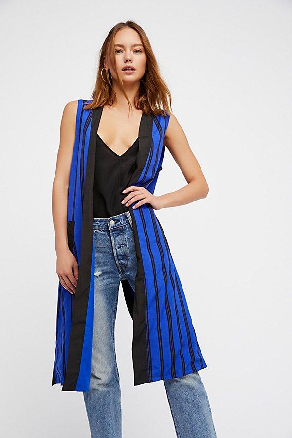 Between The Lines Pinstripe Vest By Free People