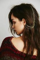 Free People Womens Ear Cuff To Hair Chain