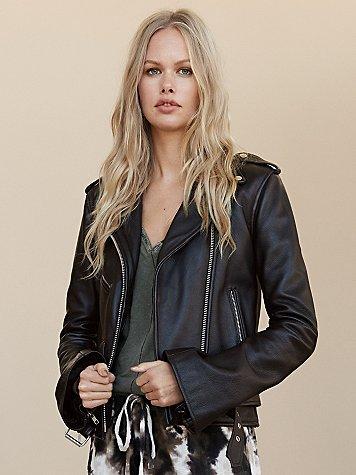 Understated Leather Bell Sleeve Jacket