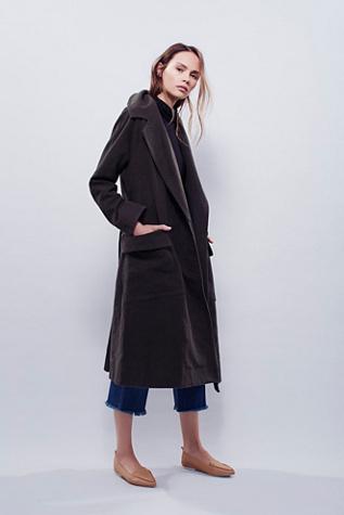 Free People Womens Maxi Swing Trench