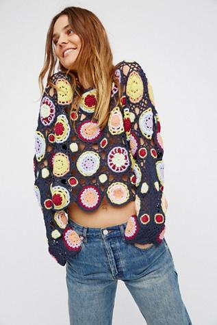Free People Womens Aurora Crochet Top