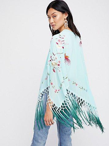 Kiss The Sky Embroidered Kimono By Free People