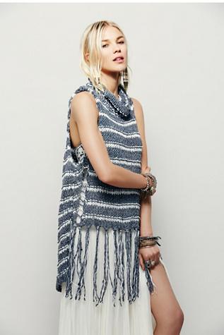 Free People Womens Folksong Fringe Vest