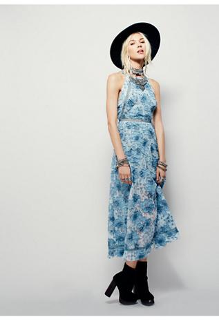 Free People Womens Laced Heart Midi Dress