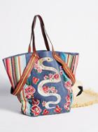 Free People Pandora Embroidered Tote