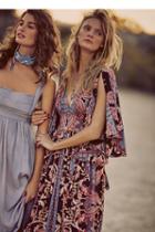 Free People Womens Printed Fern Maxi Party Dress
