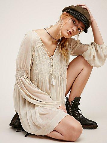 Free People Lini Smocked Mini Dress
