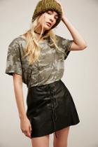 Free People Womens Join Hands Leather Skirt