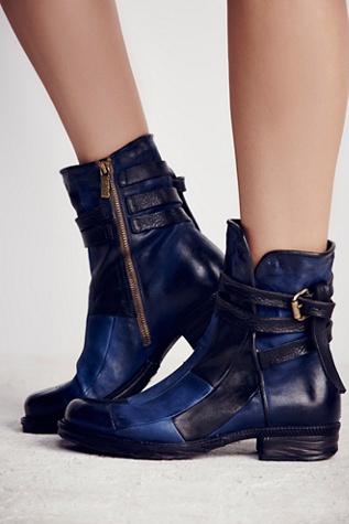 A.s.98 Womens Burke Patchwork Moto Boot