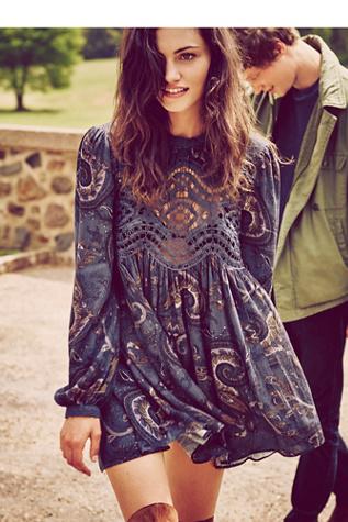 Free People Womens Sweet Thang Printed Tunic