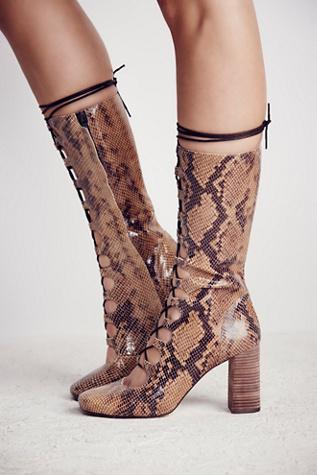 Fp Collection Womens Carly Lace Up Heel Boot