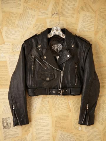Free People Vintage Moto Leather Jacket - Black S