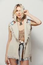 Free People Womens Embroidered Modern Wrap Vest