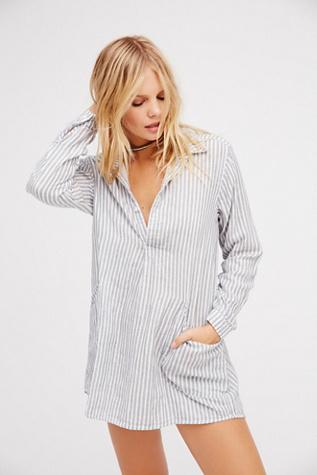 Free People X Cp Shades Womens So Chill Striped Dress