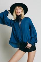 Free People Womens Lace Up Extreme Sleeve Top