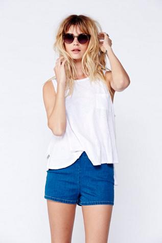 Fp Collection Womens Side Zip High Rise Short