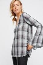 Mia Bell Sleeve Plaid Top By Free People X Cp Shades