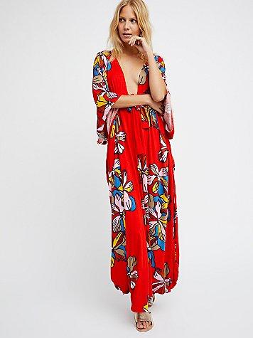 Lei'd In Hawaii Printed Kaftan By Free People