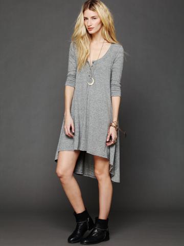 Free People Drippy Jersey Dress - Grey Heather S