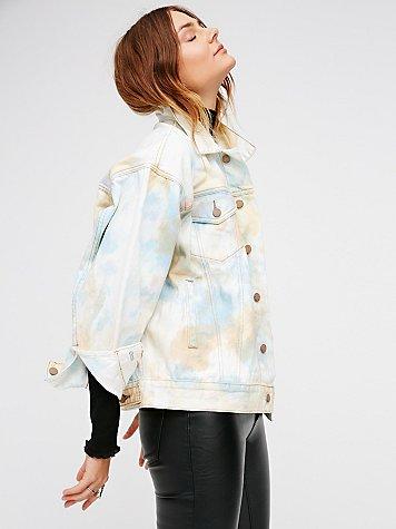 Free People Tie Dye Denim Trucker