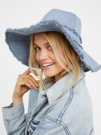 Free People Darling Denim Bucket Hat
