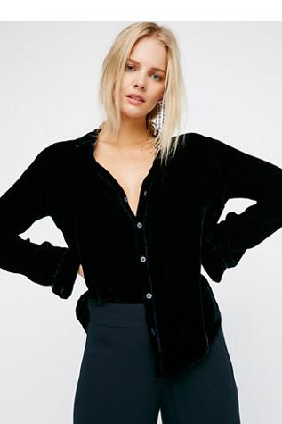 Free People X Cp Shades Womens Sloane Velvet Top