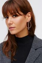 Free People Womens Straight Through Hoops