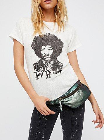 Iridescent Leather Pocket Belt By Free People