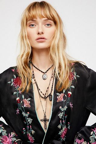 Florence Leather Charm Rosary By Free People