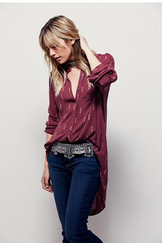 Free People Womens Shibori Magic Printed Po