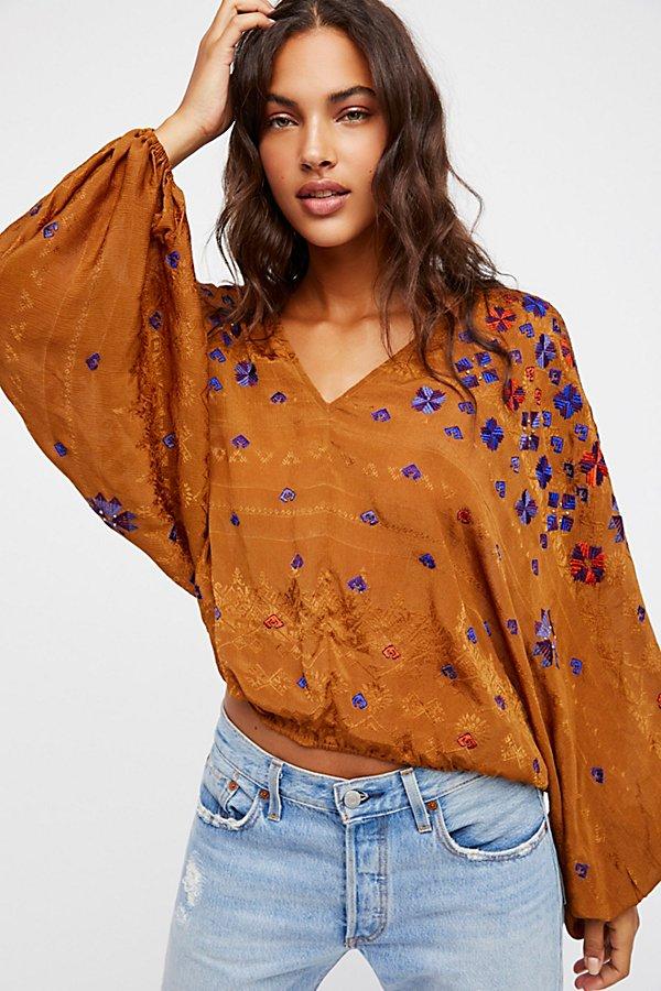 Music In Time Embroidered Top By Free People